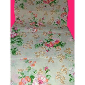 Vintage Floral Shower Curtain Beige Multicolor Roses Cotton Blend 72"x72"